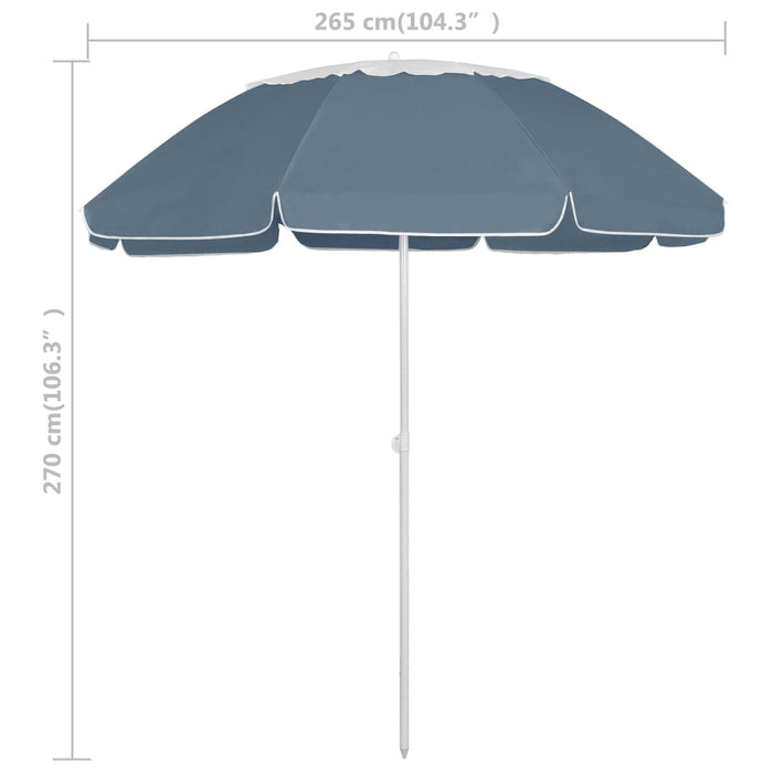 Umbrelă de soare de plajă, albastru, 300 cm WALTI