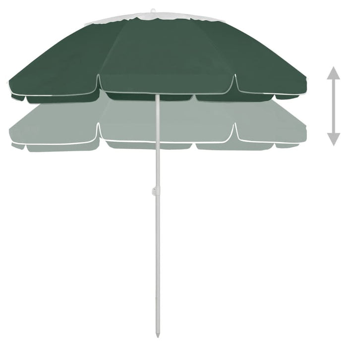 Umbrelă de soare de plajă, verde, 300 cm WALTI