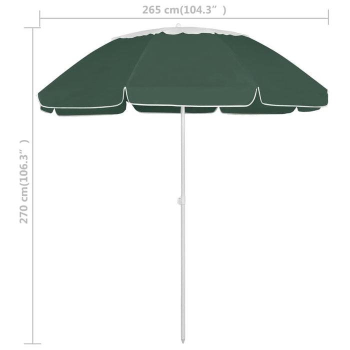 Umbrelă de soare de plajă, verde, 300 cm WALTI
