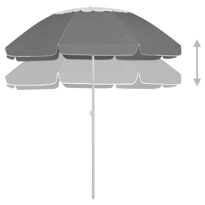Umbrelă de soare de plajă, antracit, 300 cm - WALTI WALTI
