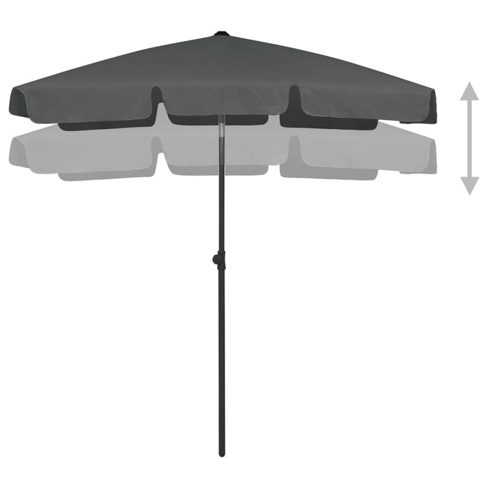 Umbrelă de soare de plajă, antracit, 180x120 cm WALTI