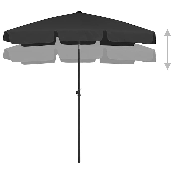 Umbrelă de soare de plajă, negru, 180x120 cm - WALTI WALTI
