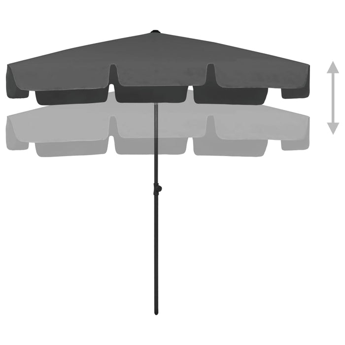 Umbrelă de soare de plajă, antracit, 200x125 cm WALTI
