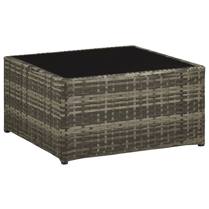 Set mobilier de grădină cu perne, 4 piese, poliratan, gri WALTI