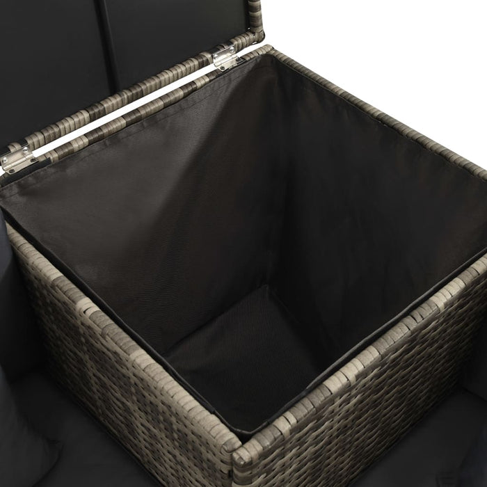 Set mobilier de grădină cu perne, 4 piese, poliratan, gri WALTI