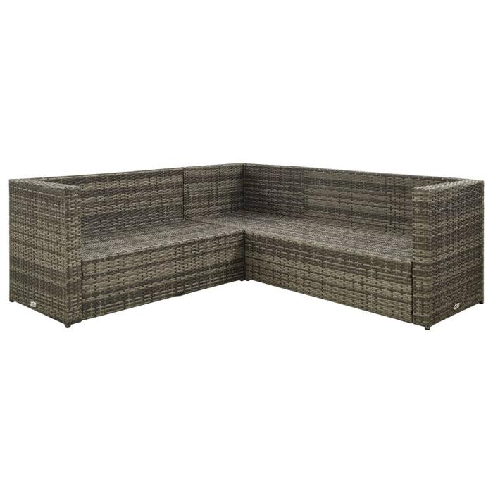 Set mobilier de grădină cu perne, 4 piese, poliratan, gri - WALTI WALTI