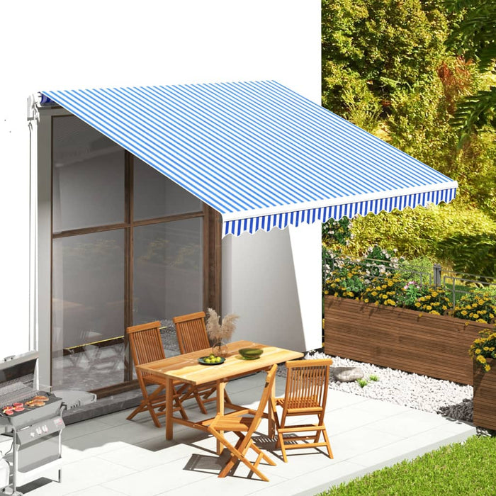 Pânză de rezervă copertină, albastru și alb, 4x3,5 m - WALTI WALTI