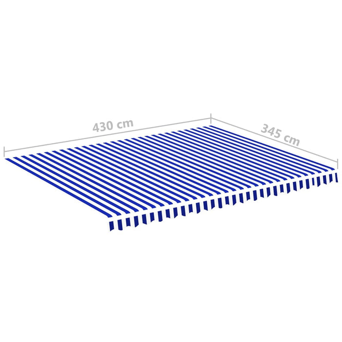 Pânză de rezervă copertină, albastru și alb, 4,5x3,5 m - WALTI WALTI