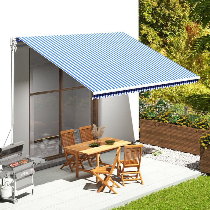 Pânză de rezervă copertină, albastru și alb, 4,5x3,5 m - WALTI WALTI