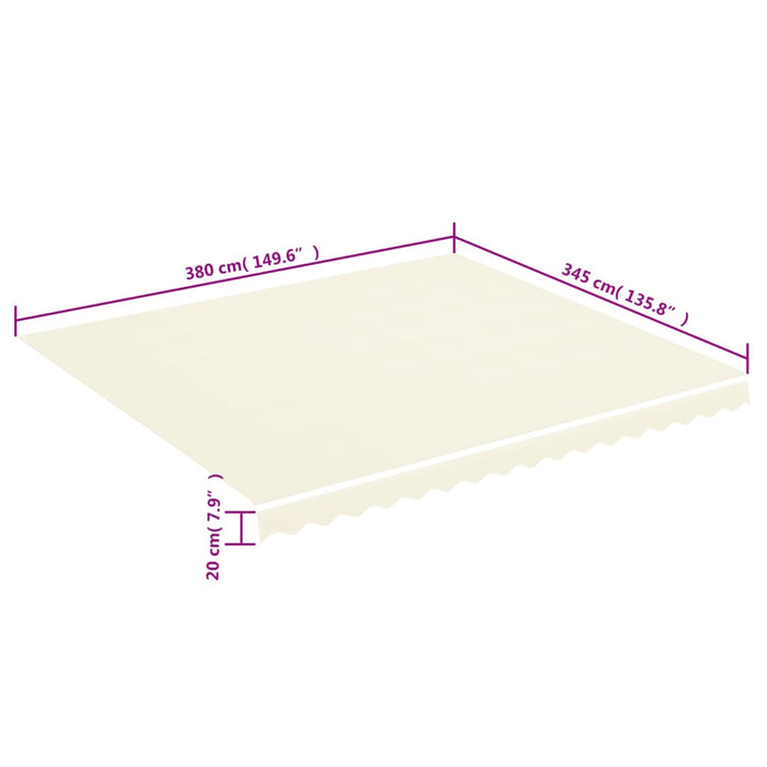 Pânză de rezervă copertină, crem, 4x3,5 m, poliester WALTI