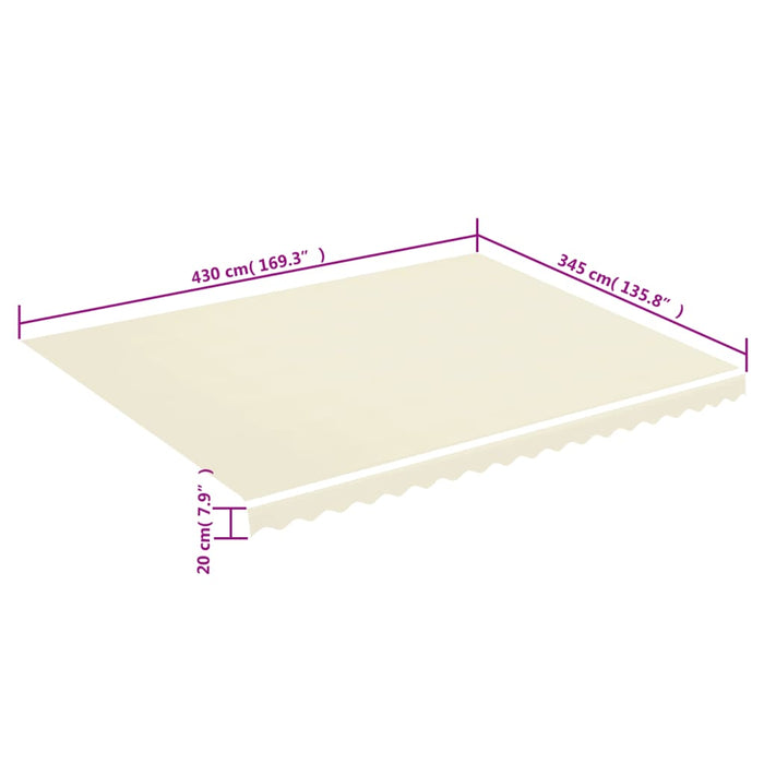 Pânză de rezervă copertină, crem, 4,5x3,5 m - WALTI WALTI