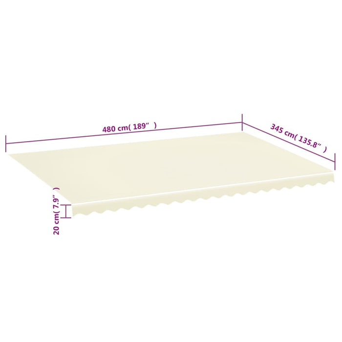 Pânză de rezervă copertină, crem, 5x3,5 m - WALTI WALTI