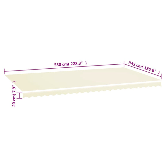 Pânză de rezervă copertină, crem, 6x3,5 m - WALTI WALTI