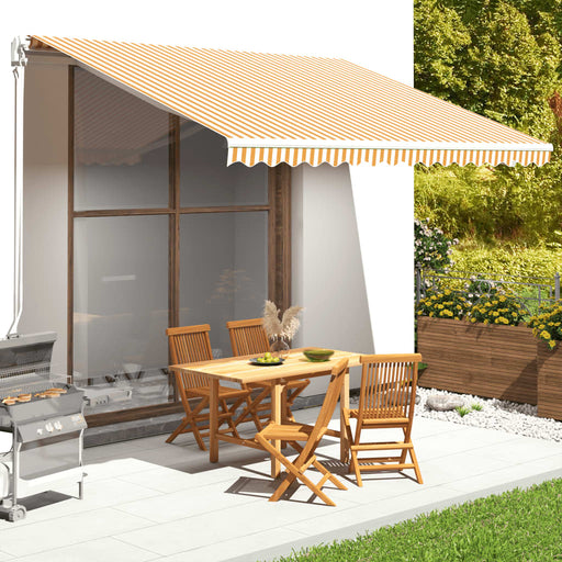Pânză de rezervă copertină, galben și alb, 4x3,5 m, poliester - WALTI WALTI