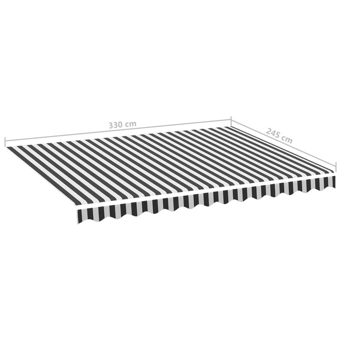 Pânză de rezervă copertină, antracit și alb, 3,5x2,5 m, poliester WALTI