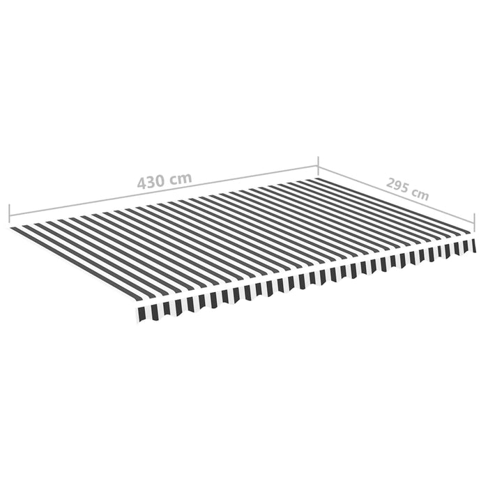 Pânză de rezervă copertină, antracit și alb, 4,5x3 m - WALTI WALTI