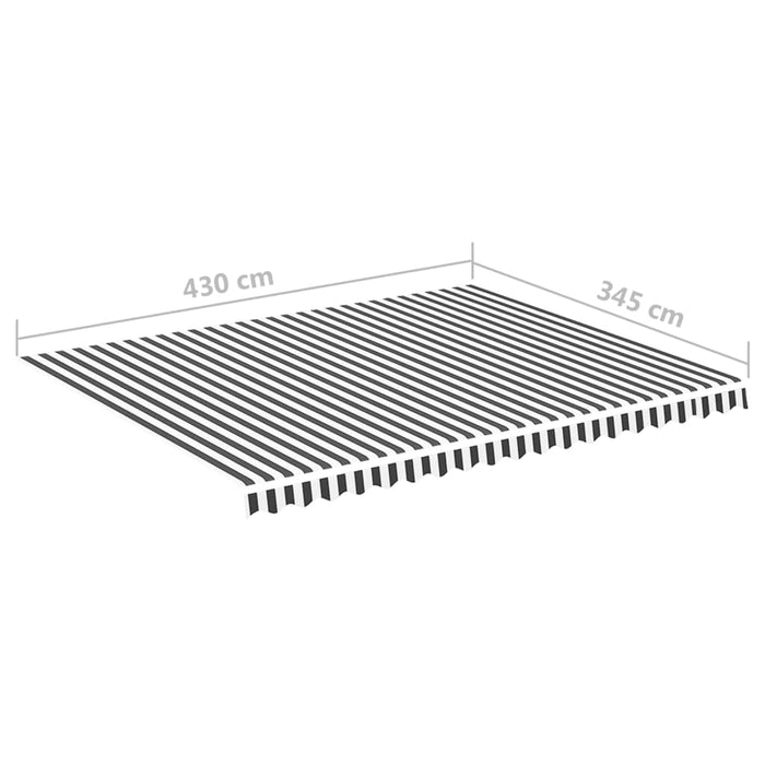 Pânză de rezervă copertină, antracit și alb, 4,5x3,5 m - WALTI WALTI