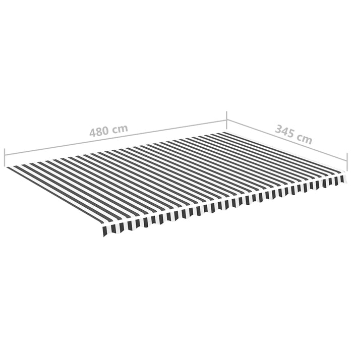Pânză de rezervă copertină, antracit și alb, 5x3,5 m, poliester WALTI