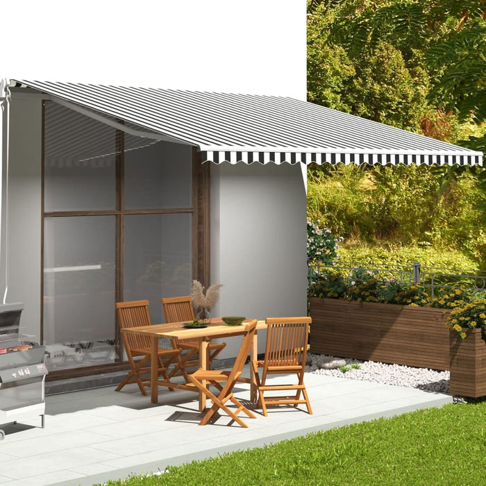 Pânză de rezervă copertină, antracit și alb, 5x3,5 m, poliester WALTI