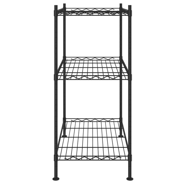 Raft de depozitare, 3 niveluri, negru, 60 x 35 x 76 cm, 150 kg - WALTI WALTI