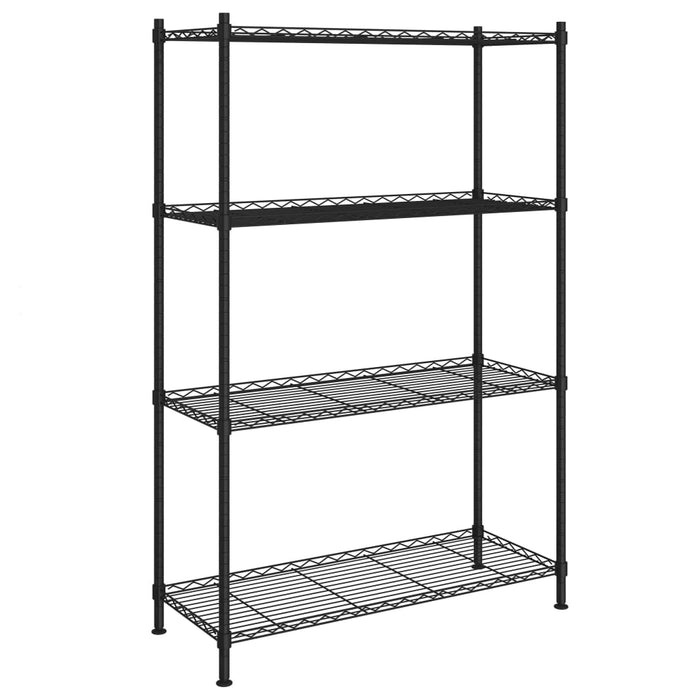 Raft de depozitare, 4 niveluri, negru, 90 x 35 x 137 cm, 200 kg - WALTI WALTI