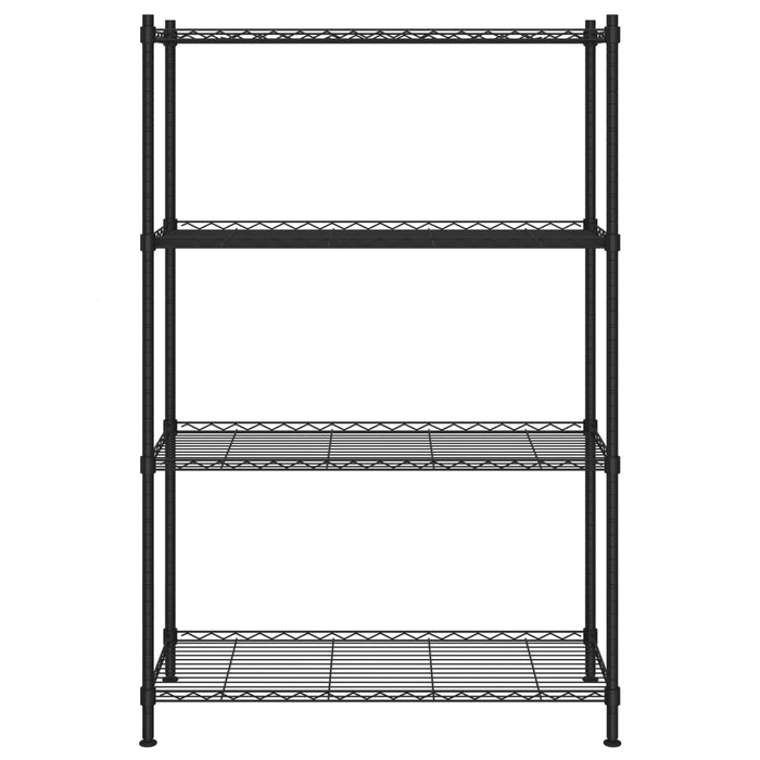Raft de depozitare, 4 niveluri, negru, 90 x 35 x 137 cm, 200 kg - WALTI WALTI