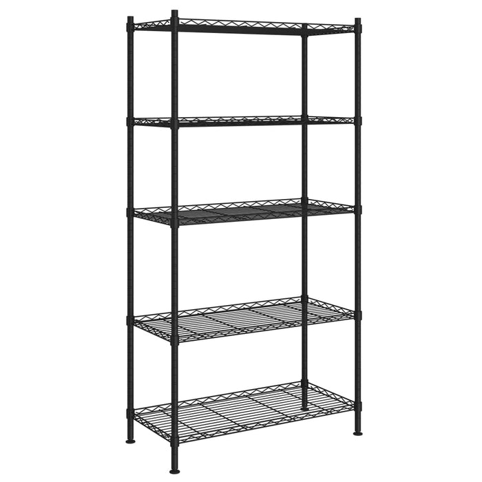 Raft depozitare, 5 niveluri, negru, 90x35x180 cm, 250 kg - WALTI WALTI