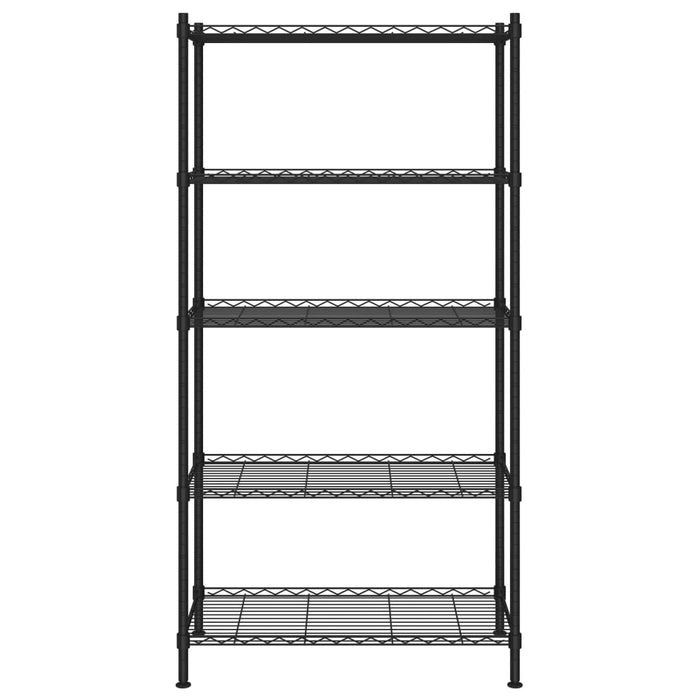 Raft depozitare, 5 niveluri, negru, 90x35x180 cm, 250 kg - WALTI WALTI