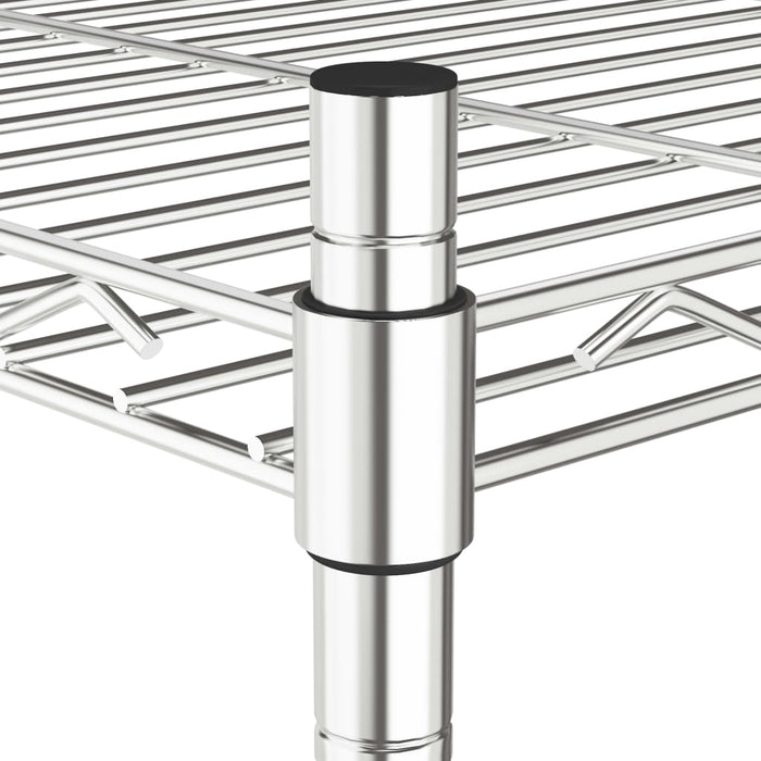 Raft depozitare cu roți, 3 niveluri, 60x35x81 cm, crom, 150 kg - WALTI WALTI