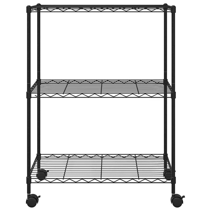 Raft depozitare cu roți, 3 niveluri, negru, 60x35x81cm, 150 kg - WALTI WALTI