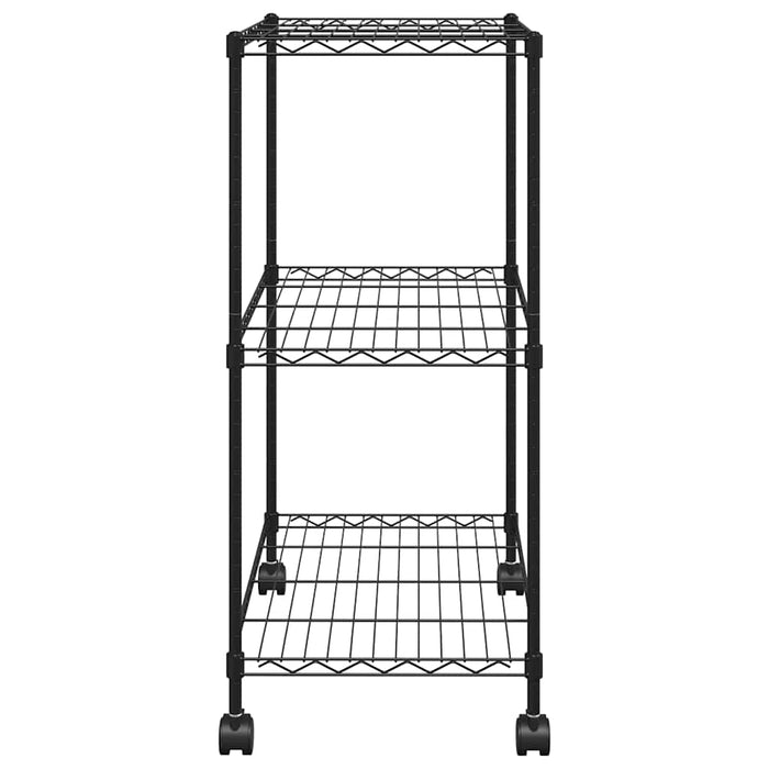 Raft depozitare cu roți, 3 niveluri, negru, 60x35x81cm, 150 kg - WALTI WALTI