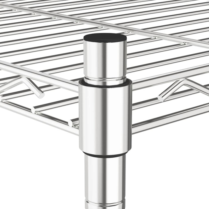 Raft depozitare cu roți, 4 niveluri, 90x35x142 cm, crom, 200 kg - WALTI WALTI