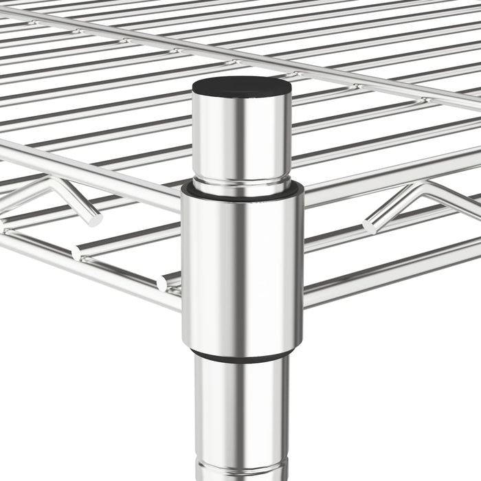 Raft depozitare cu roți, 5 niveluri, 75x35x155 cm, crom, 250 kg - WALTI WALTI