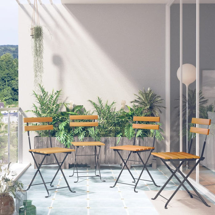 Scaune bistro pliabile, 4 buc., lemn masiv acacia - WALTI WALTI