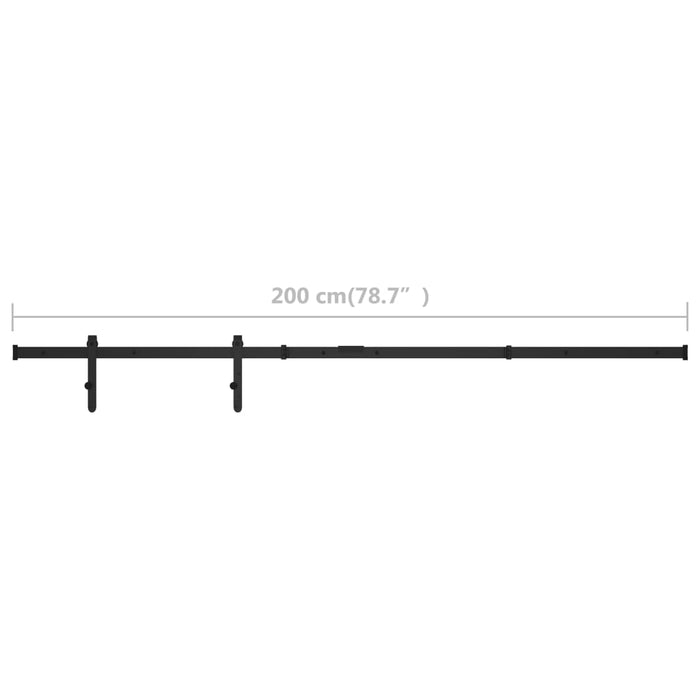 Set glisare ușă mini pentru dulap, oțel carbon, 200 cm - WALTI WALTI