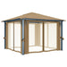Pavilion cu perdele, gri taupe, 300 x 300 cm, aluminiu - WALTI WALTI