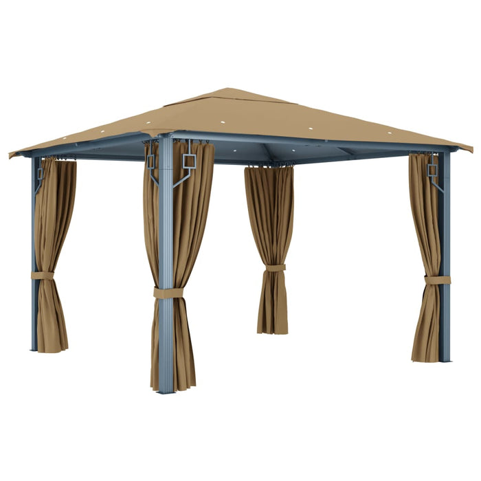Pavilion cu perdele, gri taupe, 300 x 300 cm, aluminiu - WALTI WALTI