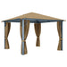 Pavilion cu perdele, gri taupe, 300 x 300 cm, aluminiu - WALTI WALTI