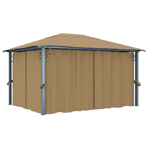 Pavilion cu perdele, gri taupe, 400 x 300 cm, aluminiu - WALTI WALTI