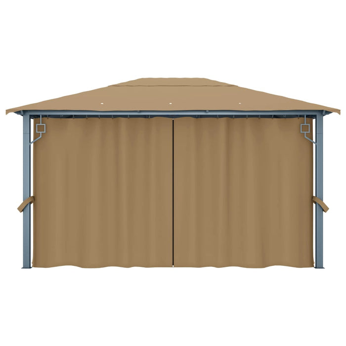 Pavilion cu perdele, gri taupe, 400 x 300 cm, aluminiu - WALTI WALTI