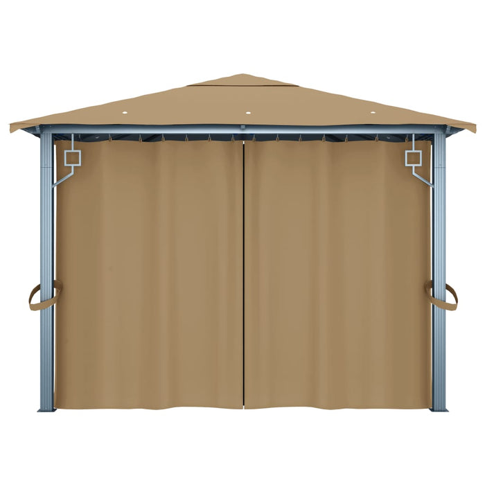 Pavilion cu perdele, gri taupe, 400 x 300 cm, aluminiu - WALTI WALTI