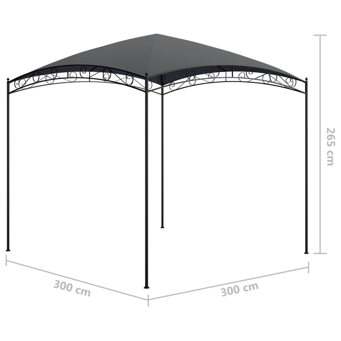Pavilion, antracit, 3 x 3 x 2,65 m, 180 g/m² - WALTI WALTI