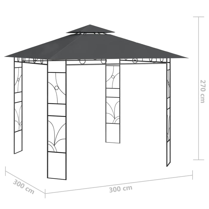 Pavilion, antracit, 3x3x2,7 m, 160 g/m² WALTI