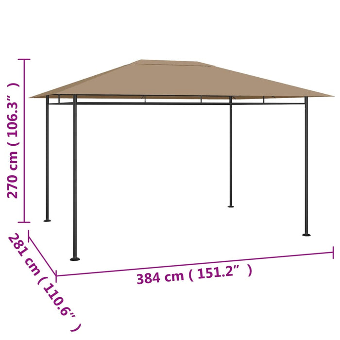 Pavilion, gri taupe, 384x281x270 cm, 180 g/m² - WALTI WALTI