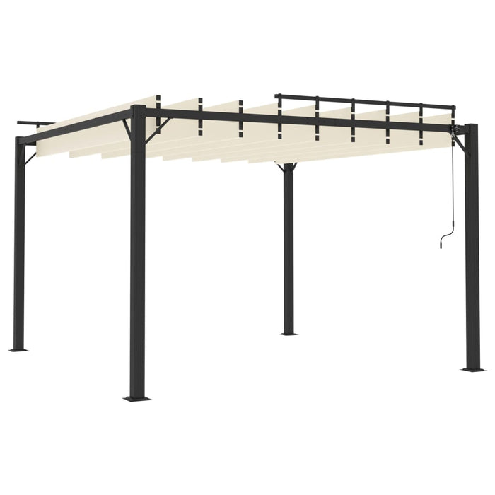 Pavilion cu acoperiș jaluzea, crem, 3x3 m, țesătură/aluminiu - WALTI WALTI