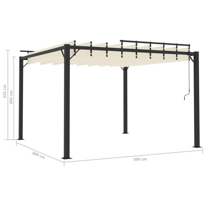Pavilion cu acoperiș jaluzea, crem, 3x3 m, țesătură/aluminiu - WALTI WALTI