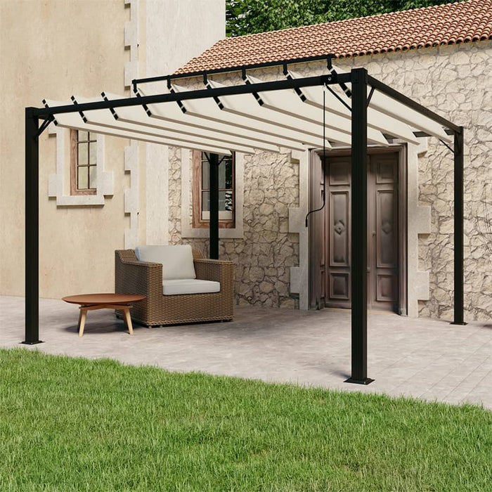 Pavilion cu acoperiș jaluzea, crem, 3x3 m, țesătură/aluminiu - WALTI WALTI