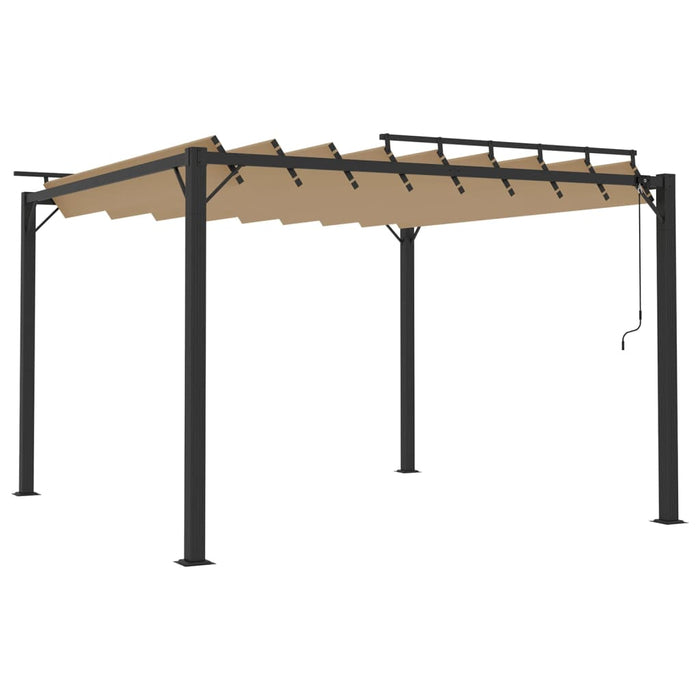 Pavilion cu acoperiș jaluzea gri taupe 3x3 m țesătură&aluminiu - WALTI WALTI