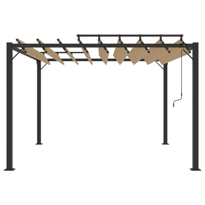 Pavilion cu acoperiș jaluzea gri taupe 3x3 m țesătură&aluminiu - WALTI WALTI