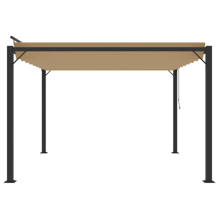 Pavilion cu acoperiș jaluzea gri taupe 3x3 m țesătură&aluminiu - WALTI WALTI
